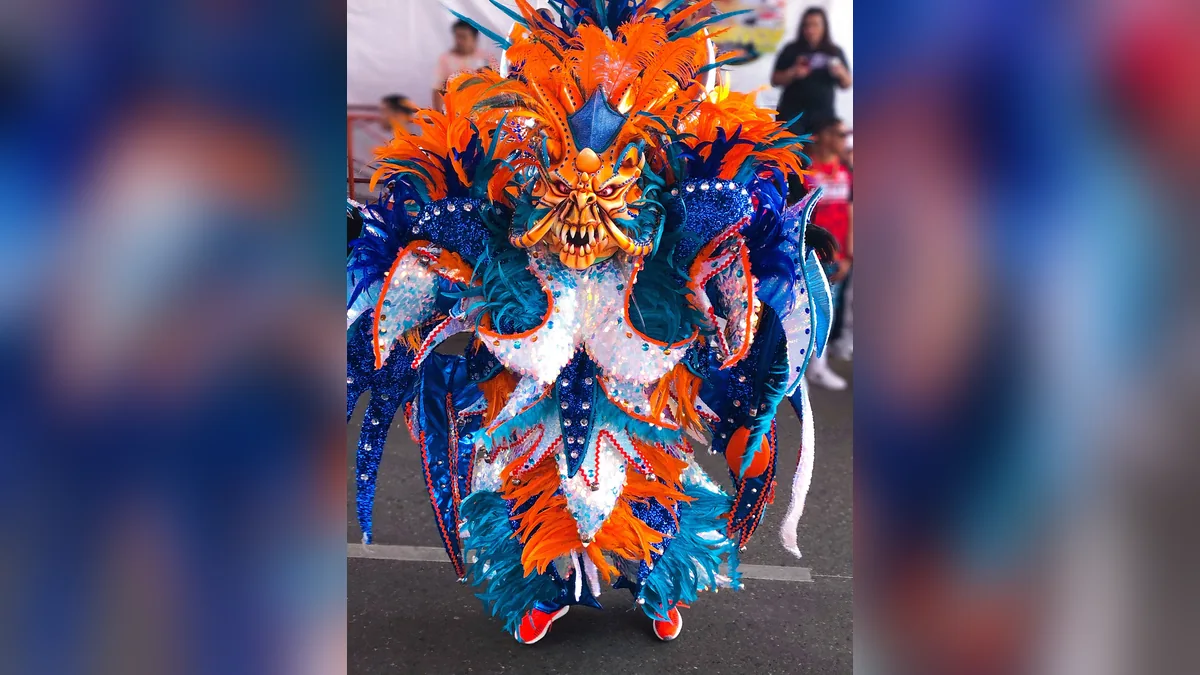 Fotografía del Carnaval Vegano celebrando su desfile de máscaras y disfraces en La Vega en 2020